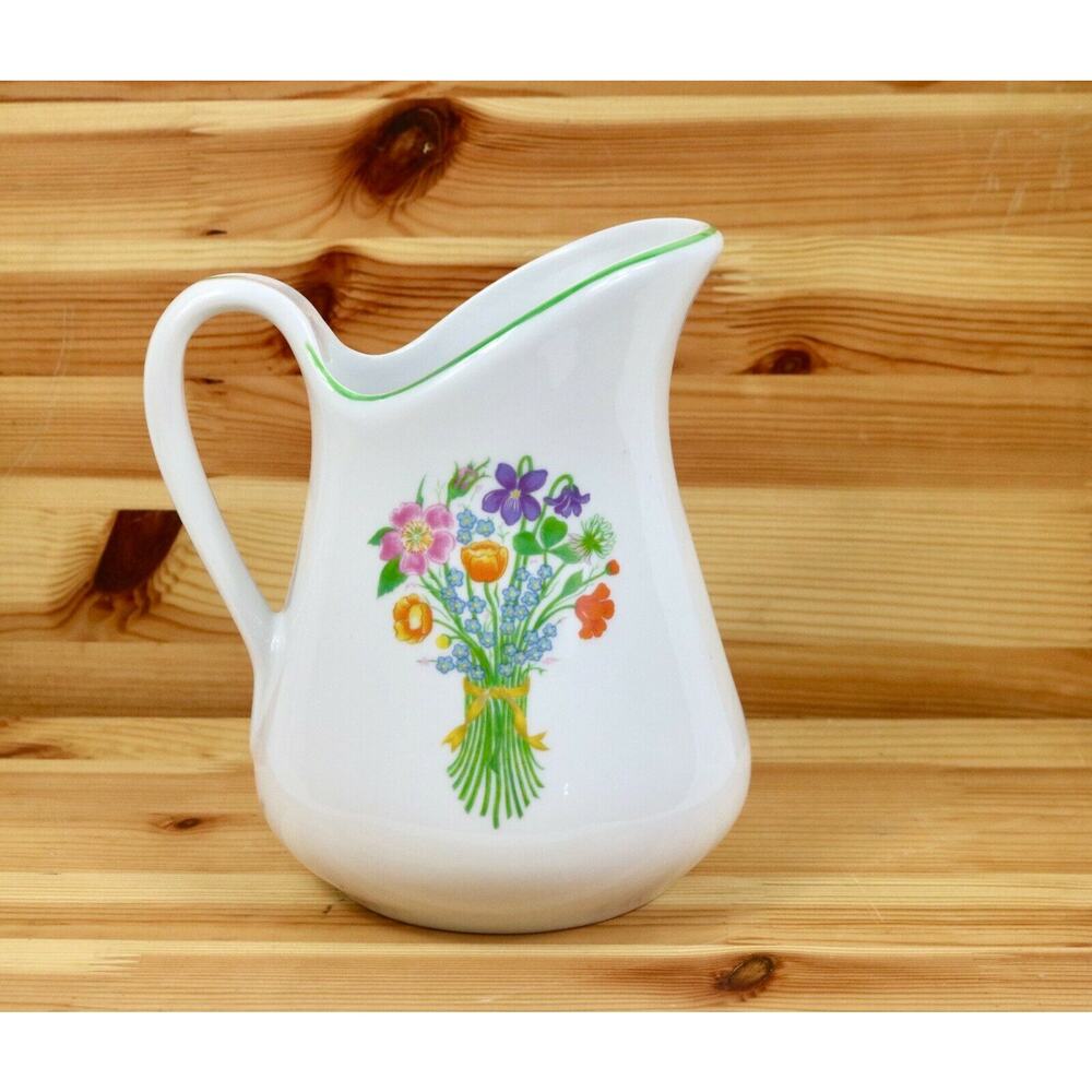 Vintage Pillivuyt France "Fleurs et Rubans" Betty St. John Pitcher China Pottery